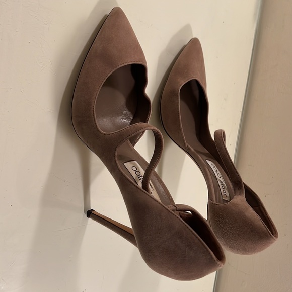 Beautiful taupe suede Jimmy Choo high heels - Picture 6 of 7